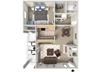 Sunrise Ridge 1 bedroom 1 bathroom apartments for rent floor plan Tucson, AZ